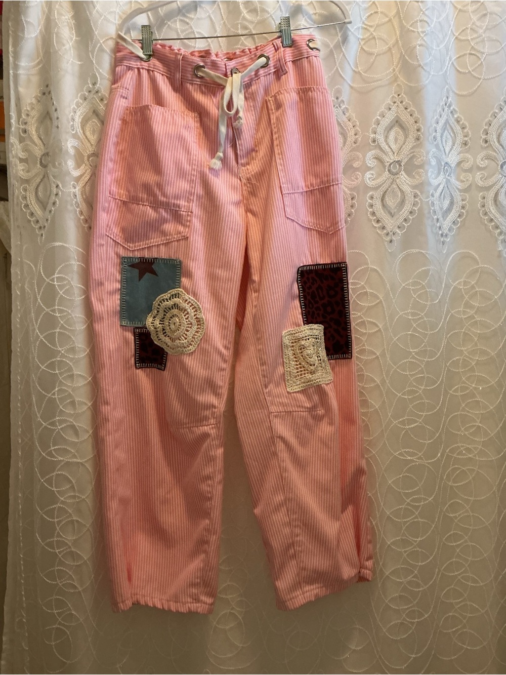 POL Women’s Pink Patchwork Drawstring Pants